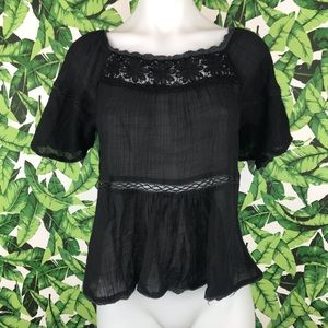 5 for $25 Miroa Black Lace Insert Top